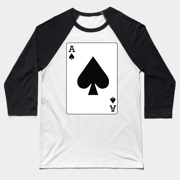 Playing Card Ace of Spades Baseball T-Shirt by Bugsponge